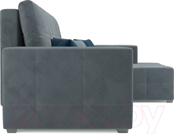Изображение товара Диван угловой Mebel-Ars Монреаль правый (велюр серо-синий НВ-178/26)