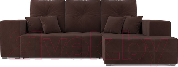 Изображение товара Диван угловой Mebel-Ars Монреаль правый (велюр шоколад НВ-178/16)