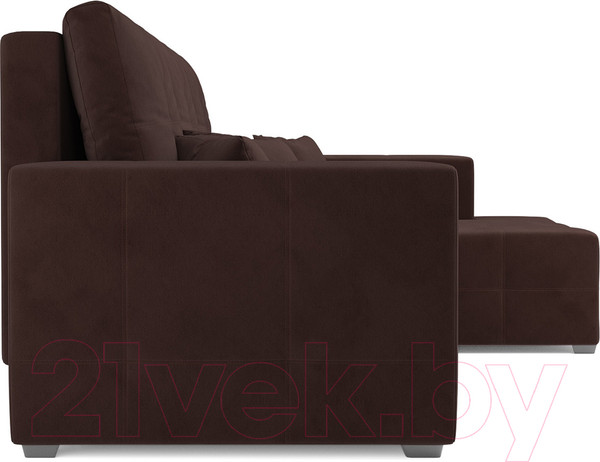 Изображение товара Диван угловой Mebel-Ars Монреаль правый (велюр шоколад НВ-178/16)
