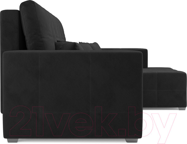 Изображение товара Диван угловой Mebel-Ars Монреаль правый (велюр черный НВ-178/17)