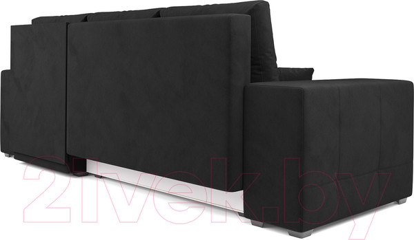 Изображение товара Диван угловой Mebel-Ars Монреаль правый (велюр черный НВ-178/17)