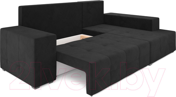 Изображение товара Диван угловой Mebel-Ars Монреаль правый (велюр черный НВ-178/17)