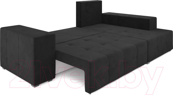Изображение товара Диван угловой Mebel-Ars Монреаль правый (велюр черный НВ-178/17)