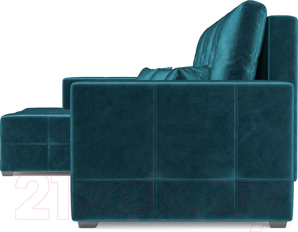 Изображение товара Диван угловой Mebel-Ars Монреаль левый (бархат сине-зеленый/Star Velvet 43 Black Green)