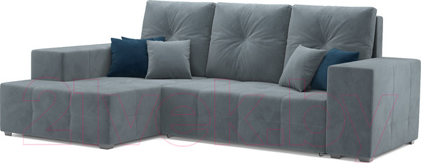 Изображение товара Диван угловой Mebel-Ars Монреаль левый (велюр серо-синий НВ-178/26)