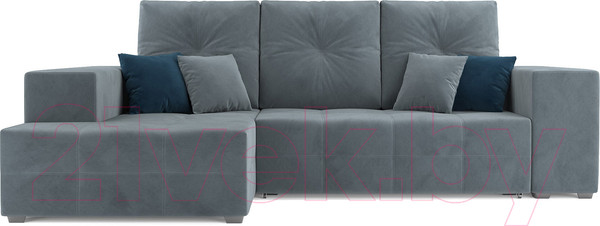 Изображение товара Диван угловой Mebel-Ars Монреаль левый (велюр серо-синий НВ-178/26)