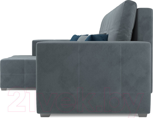 Изображение товара Диван угловой Mebel-Ars Монреаль левый (велюр серо-синий НВ-178/26)
