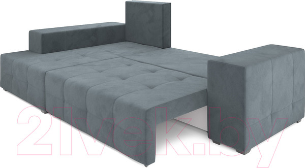 Изображение товара Диван угловой Mebel-Ars Монреаль левый (велюр серо-синий НВ-178/26)