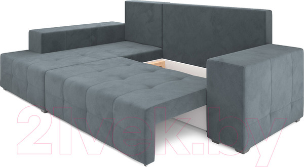 Изображение товара Диван угловой Mebel-Ars Монреаль левый (велюр серо-синий НВ-178/26)