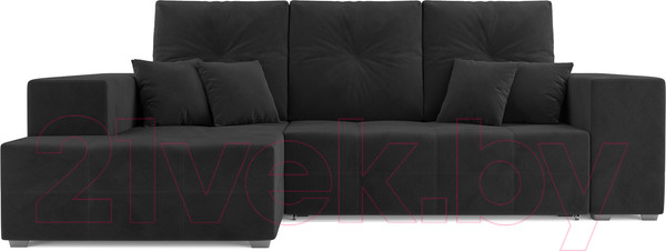 Изображение товара Диван угловой Mebel-Ars Монреаль левый (велюр черный НВ-178/17)