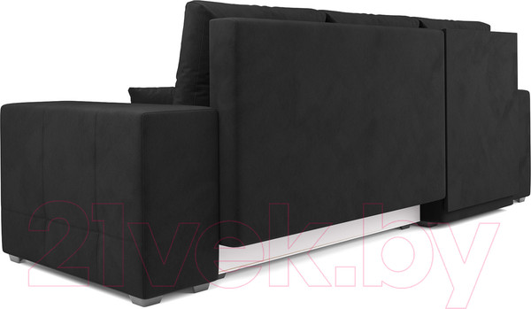 Изображение товара Диван угловой Mebel-Ars Монреаль левый (велюр черный НВ-178/17)