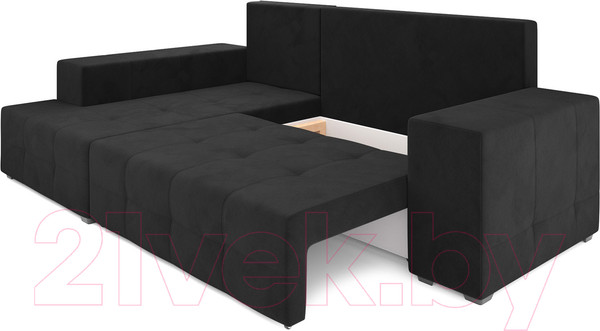 Изображение товара Диван угловой Mebel-Ars Монреаль левый (велюр черный НВ-178/17)