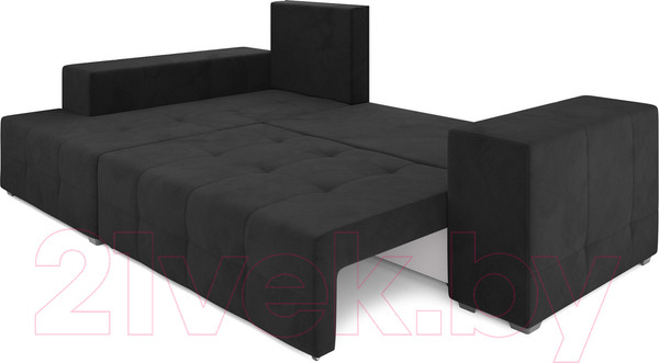 Изображение товара Диван угловой Mebel-Ars Монреаль левый (велюр черный НВ-178/17)