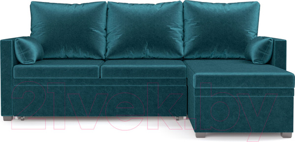 Изображение товара Диван угловой Mebel-Ars Париж (бархат сине-зеленый/Star Velvet 43 Black Green)