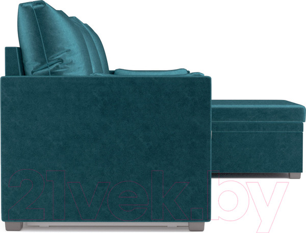 Изображение товара Диван угловой Mebel-Ars Париж (бархат сине-зеленый/Star Velvet 43 Black Green)