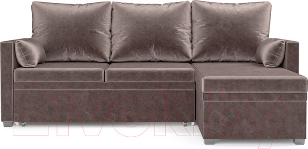 Изображение товара Диван угловой Mebel-Ars Париж (бархат серо-шоколадный/Star Velvet 60 Cofee)