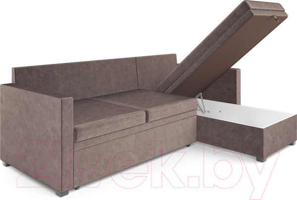 Изображение товара Диван угловой Mebel-Ars Париж (бархат серо-шоколадный/Star Velvet 60 Cofee)