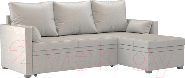 Изображение товара Диван угловой Mebel-Ars Париж (бархат бежевый/Star Velvet 6 Light Beige)