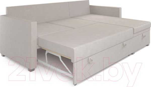 Изображение товара Диван угловой Mebel-Ars Париж (бархат бежевый/Star Velvet 6 Light Beige)