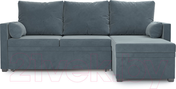 Изображение товара Диван угловой Mebel-Ars Париж (велюр серо-синий HB-178 26)