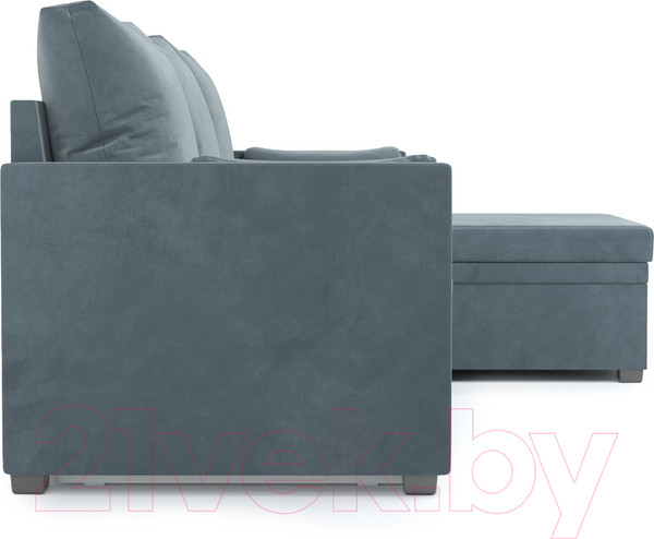 Изображение товара Диван угловой Mebel-Ars Париж (велюр серо-синий HB-178 26)