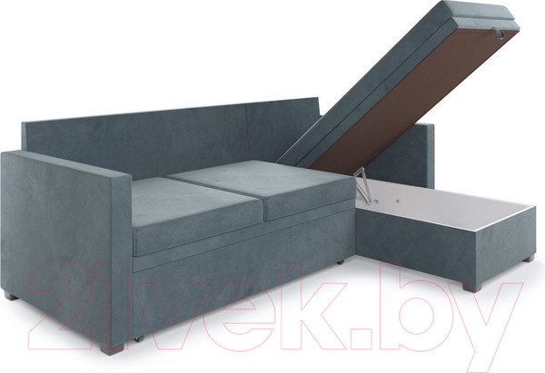 Изображение товара Диван угловой Mebel-Ars Париж (велюр серо-синий HB-178 26)