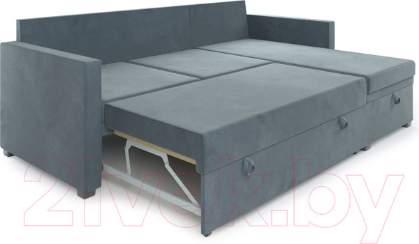 Изображение товара Диван угловой Mebel-Ars Париж (велюр серо-синий HB-178 26)