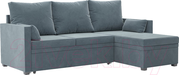 Изображение товара Диван угловой Mebel-Ars Париж (велюр серо-синий HB-178 26)