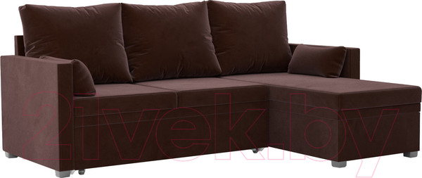 Изображение товара Диван угловой Mebel-Ars Париж (велюр шоколад HB-178 16)