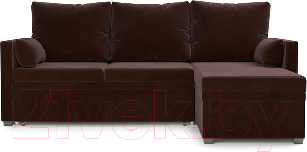 Изображение товара Диван угловой Mebel-Ars Париж (велюр шоколад HB-178 16)