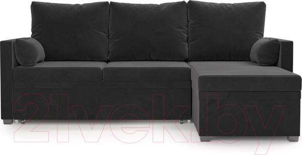 Изображение товара Диван угловой Mebel-Ars Париж (велюр черный НВ-178 17)