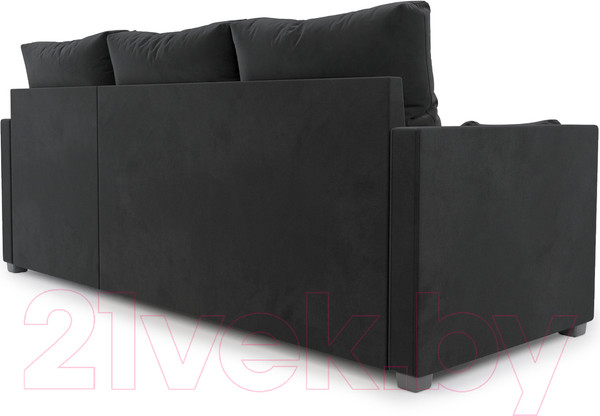 Изображение товара Диван угловой Mebel-Ars Париж (велюр черный НВ-178 17)