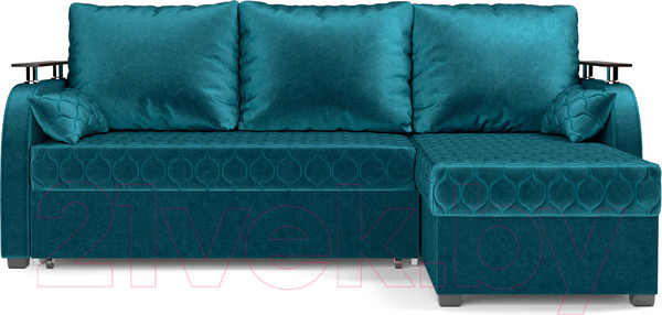 Изображение товара Диван угловой Mebel-Ars Токио (бархат сине-зеленый/Star Velvet 43 Black Green)