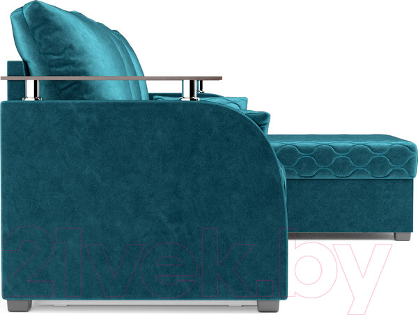 Изображение товара Диван угловой Mebel-Ars Токио (бархат сине-зеленый/Star Velvet 43 Black Green)