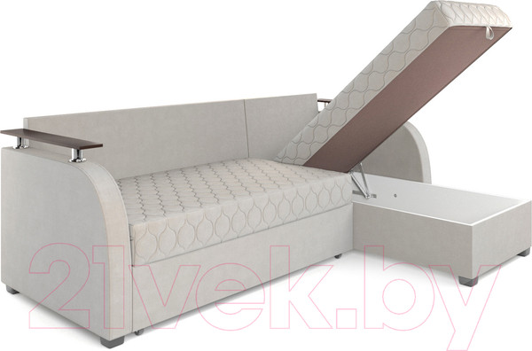 Изображение товара Диван угловой Mebel-Ars Токио (бархат бежевый/Star Velvet 6 Light Beige)