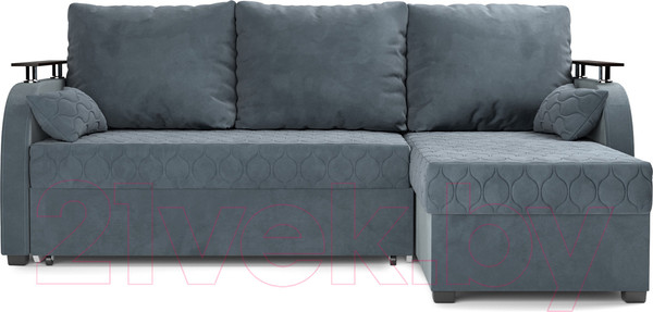 Изображение товара Диван угловой Mebel-Ars Токио (велюр серо-синий HB-178 26)