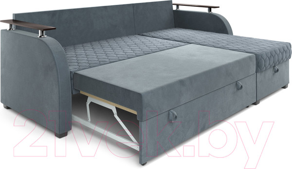 Изображение товара Диван угловой Mebel-Ars Токио (велюр серо-синий HB-178 26)