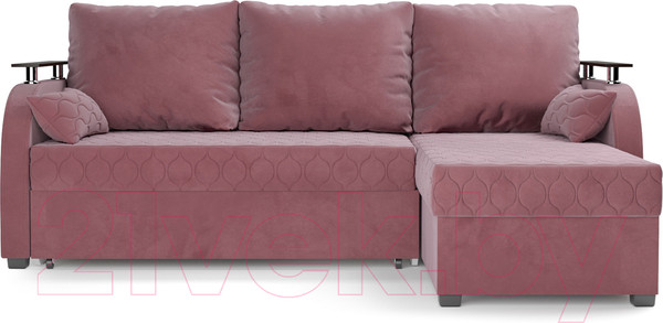 Изображение товара Диван угловой Mebel-Ars Токио (велюр пудра НВ-178 18)
