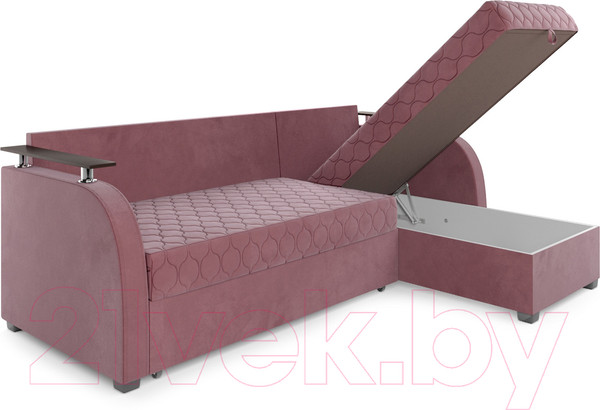 Изображение товара Диван угловой Mebel-Ars Токио (велюр пудра НВ-178 18)