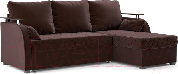 Изображение товара Диван угловой Mebel-Ars Токио (велюр шоколад HB-178 16)