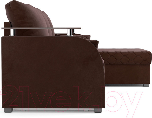 Изображение товара Диван угловой Mebel-Ars Токио (велюр шоколад HB-178 16)