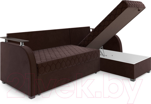 Изображение товара Диван угловой Mebel-Ars Токио (велюр шоколад HB-178 16)