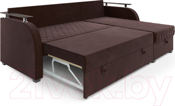 Изображение товара Диван угловой Mebel-Ars Токио (велюр шоколад HB-178 16)