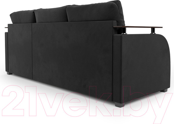 Изображение товара Диван угловой Mebel-Ars Токио (велюр черный НВ-178 17)