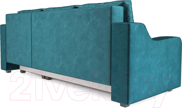 Изображение товара Диван угловой Mebel-Ars Берн (бархат сине-зеленый/star velvet 43 black green)