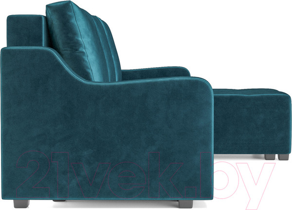 Изображение товара Диван угловой Mebel-Ars Берн (бархат сине-зеленый/star velvet 43 black green)