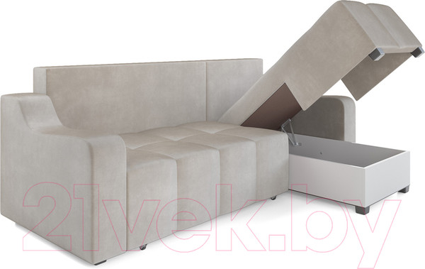 Изображение товара Диван угловой Mebel-Ars Берн (бархат бежевый/star velvet 6 light beige)
