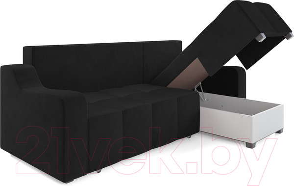 Изображение товара Диван угловой Mebel-Ars Берн НВ-178 17 (велюр черный)