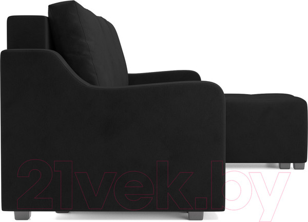 Изображение товара Диван угловой Mebel-Ars Берн НВ-178 17 (велюр черный)