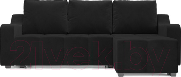 Изображение товара Диван угловой Mebel-Ars Берн НВ-178 17 (велюр черный)